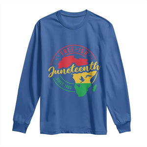 Free-ish Juneteenth Since 1865 Long Sleeve Shirt TS01 Royal Blue Print Your Wear