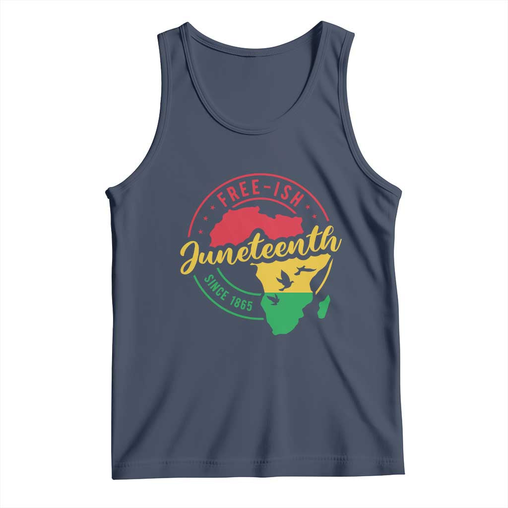 Free-ish Juneteenth Since 1865 Tank Top TS01 Navy Print Your Wear