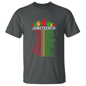 Juneteenth T Shirt Dream Like Leaders TS01 Dark Heather Printyourwear