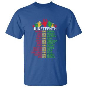 Juneteenth T Shirt Dream Like Leaders TS01 Royal Blue Printyourwear