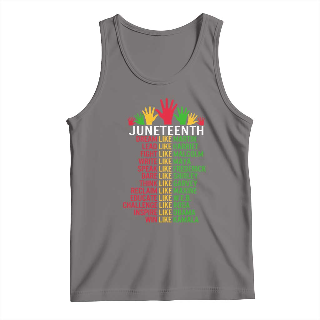 Juneteenth 1865 Tank Top Dream Like Leaders TS01 Deep Heather Print Your Wear