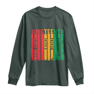 Juneteenth Since 1865 Long Sleeve Shirt Breaking Every Chain TS01 Dark Forest Green Print Your Wear