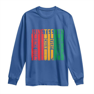 Juneteenth Since 1865 Long Sleeve Shirt Breaking Every Chain TS01 Royal Blue Print Your Wear