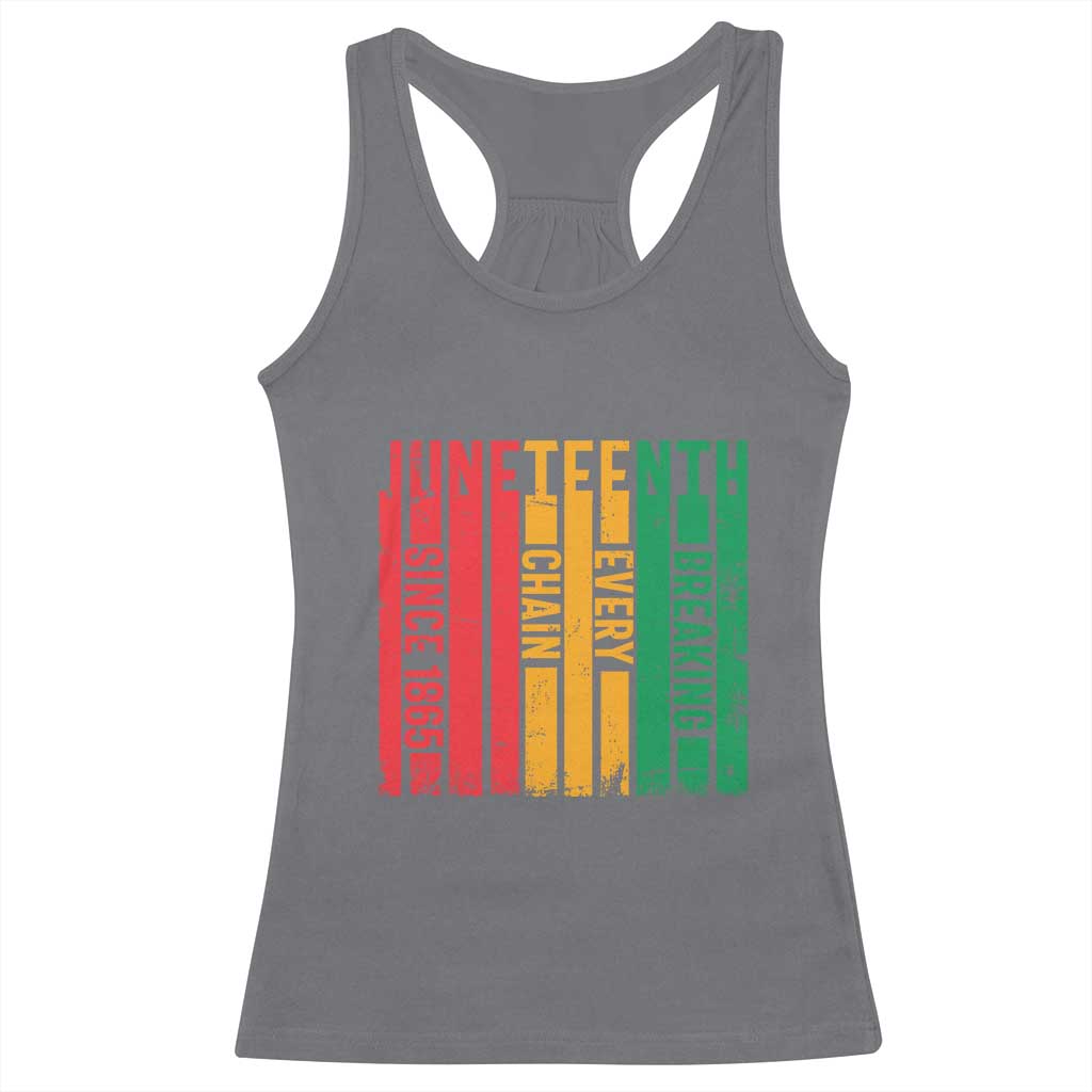 Juneteenth Since 1865 Racerback Tank Top Breaking Every Chain TS01 Charcoal Print Your Wear