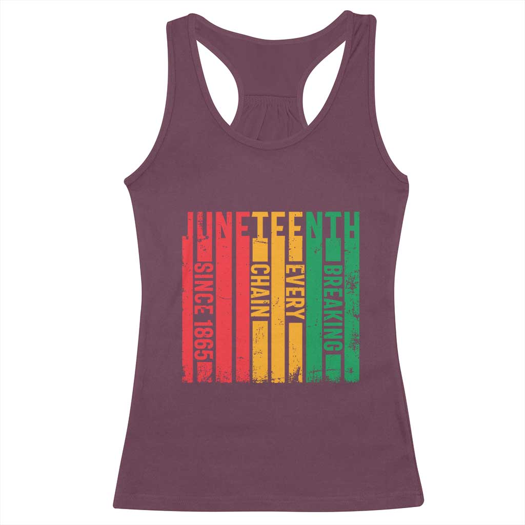 Juneteenth Since 1865 Racerback Tank Top Breaking Every Chain TS01 Maroon Print Your Wear