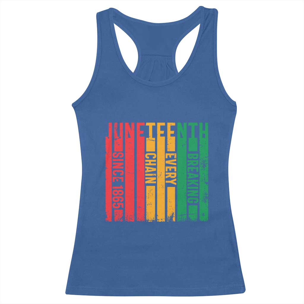 Juneteenth Since 1865 Racerback Tank Top Breaking Every Chain TS01 Royal Blue Print Your Wear