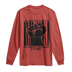 Juneteenth 1865 Independence Long Sleeve Shirt Celebrate Freedom Raised Fist TS01 Red Print Your Wear