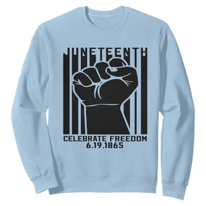 Happy Juneteenth Independence Sweatshirt TS01 Light Blue Printyourwear