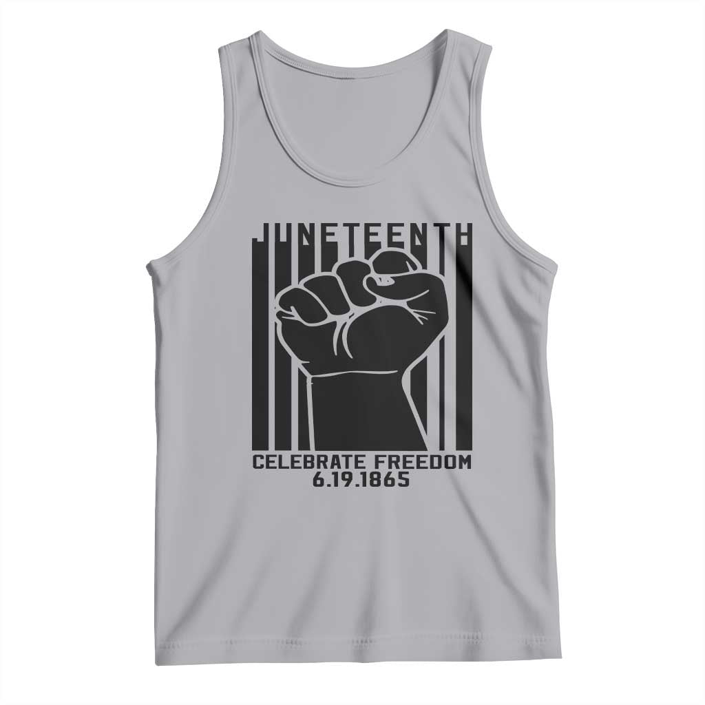 Juneteenth 1865 Independence Tank Top Celebrate Freedom Raised Fist TS01 Athletic Heather Print Your Wear