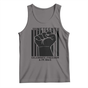 Juneteenth 1865 Independence Tank Top Celebrate Freedom Raised Fist TS01 Deep Heather Print Your Wear