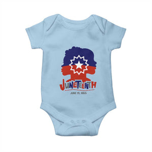 Juneteenth Flag Baby Onesie Celebrating Black Freedom Day 1865 TS01 Light Blue Print Your Wear