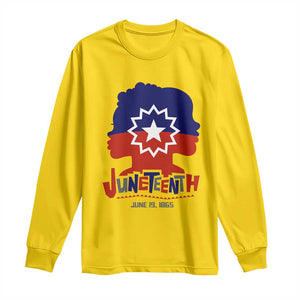 Juneteenth Flag Long Sleeve Shirt Celebrating Black Freedom Day 1865 TS01 Daisy Print Your Wear