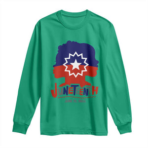 Juneteenth Flag Long Sleeve Shirt Celebrating Black Freedom Day 1865 TS01 Irish Green Print Your Wear