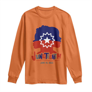 Juneteenth Flag Long Sleeve Shirt Celebrating Black Freedom Day 1865 TS01 Orange Print Your Wear