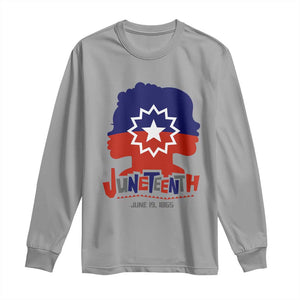 Juneteenth Flag Long Sleeve Shirt Celebrating Black Freedom Day 1865 TS01 Sport Gray Print Your Wear