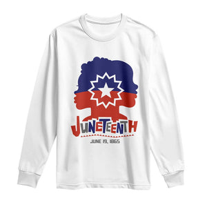 Juneteenth Flag Long Sleeve Shirt Celebrating Black Freedom Day 1865 TS01 White Print Your Wear