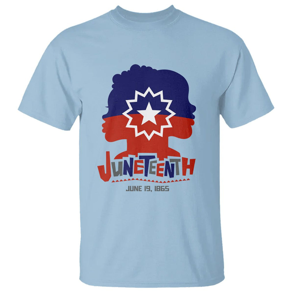 Juneteenth for Women T Shirt Celebrating Black Freedom Day 1865 TS01 Light Blue Printyourwear