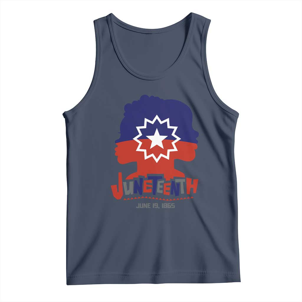 Juneteenth Flag Tank Top Celebrating Black Freedom Day 1865 TS01 Navy Print Your Wear