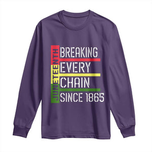 Juneteenth 1865 Long Sleeve Shirt Breaking Every Chain TS01 Purple Print Your Wear