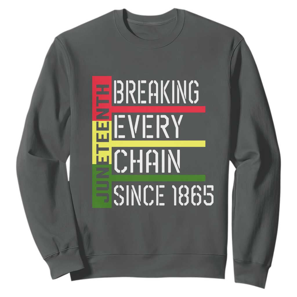 Juneteenth Breaking Every Chain Sweatshirt Since 1865 TS01 Dark Heather Printyourwear