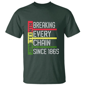 Juneteenth Breaking Every Chain T Shirt Since 1865 TS01 Dark Forest Green Printyourwear