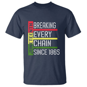 Juneteenth Breaking Every Chain T Shirt Since 1865 TS01 Navy Printyourwear