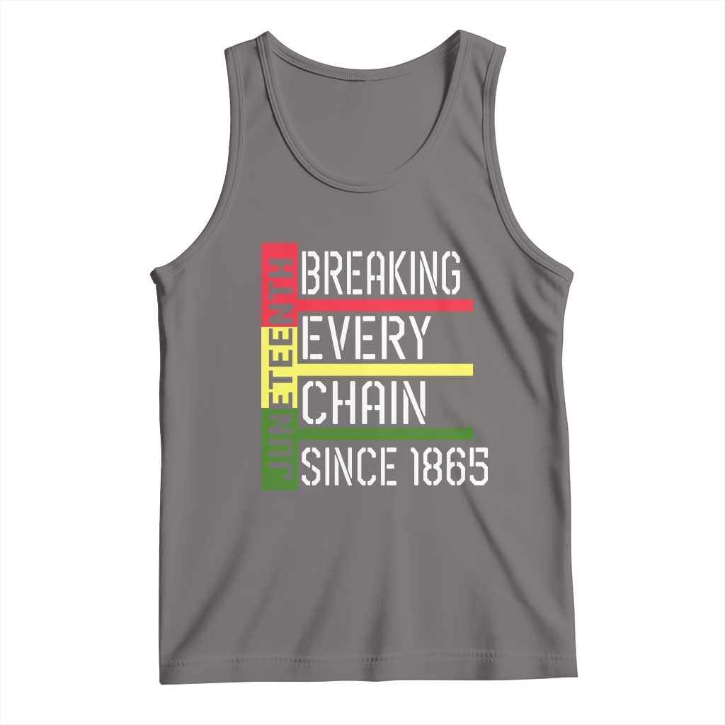 Juneteenth 1865 Tank Top Breaking Every Chain TS01 Deep Heather Print Your Wear