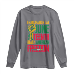 Emancipation Day Long Sleeve Shirt Juneteenth Black American Freedom Since 1865 TS01 Charcoal Print Your Wear