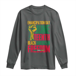 Emancipation Day Long Sleeve Shirt Juneteenth Black American Freedom Since 1865 TS01 Dark Heather Print Your Wear