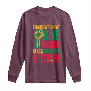 Emancipation Day Long Sleeve Shirt Juneteenth Black American Freedom Since 1865 TS01 Maroon Print Your Wear