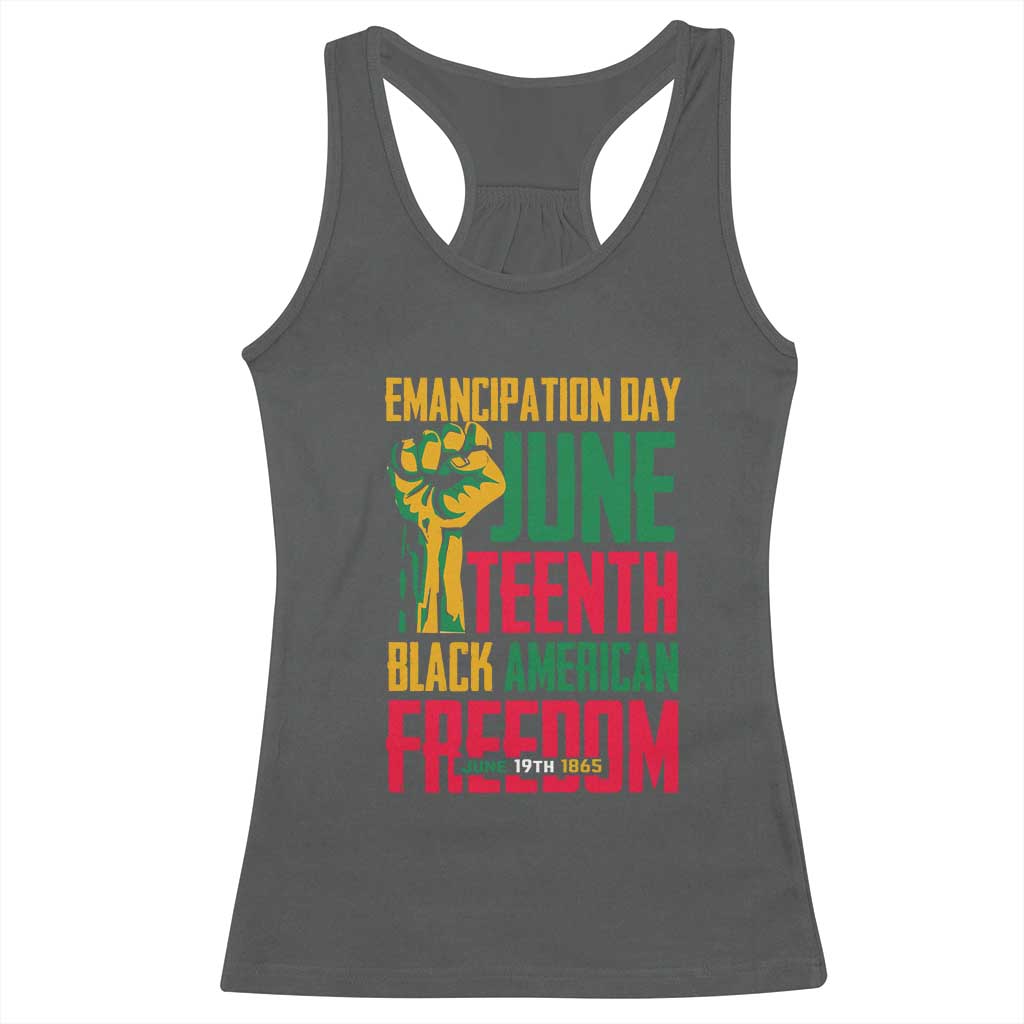 Emancipation Day Racerback Tank Top Juneteenth Black American Freedom Since 1865 TS01 Dark Heather Print Your Wear