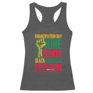 Emancipation Day Racerback Tank Top Juneteenth Black American Freedom Since 1865 TS01 Dark Heather Print Your Wear