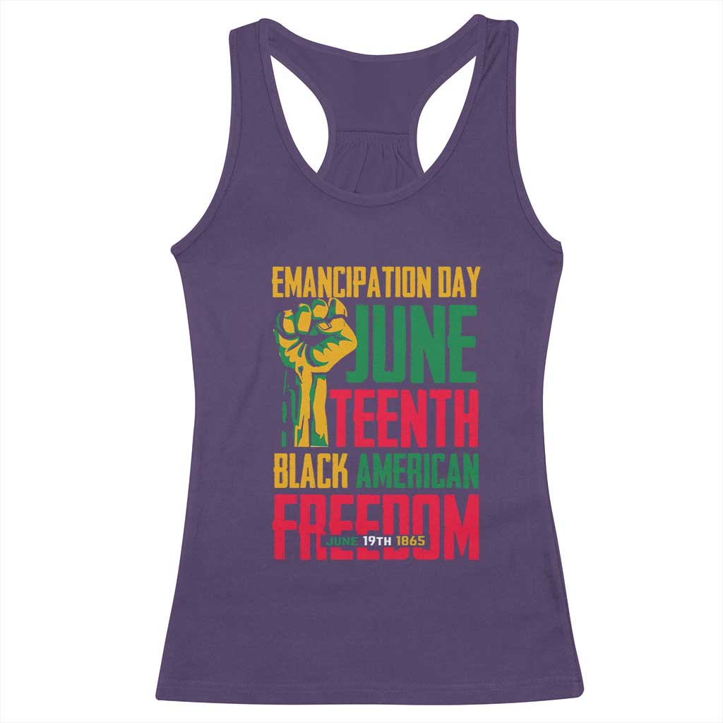 Emancipation Day Racerback Tank Top Juneteenth Black American Freedom Since 1865 TS01 Purple Print Your Wear