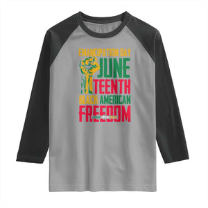 Emancipation Day Raglan Shirt Juneteenth Black American Freedom Since 1865 TS01 Sport Gray Black Print Your Wear