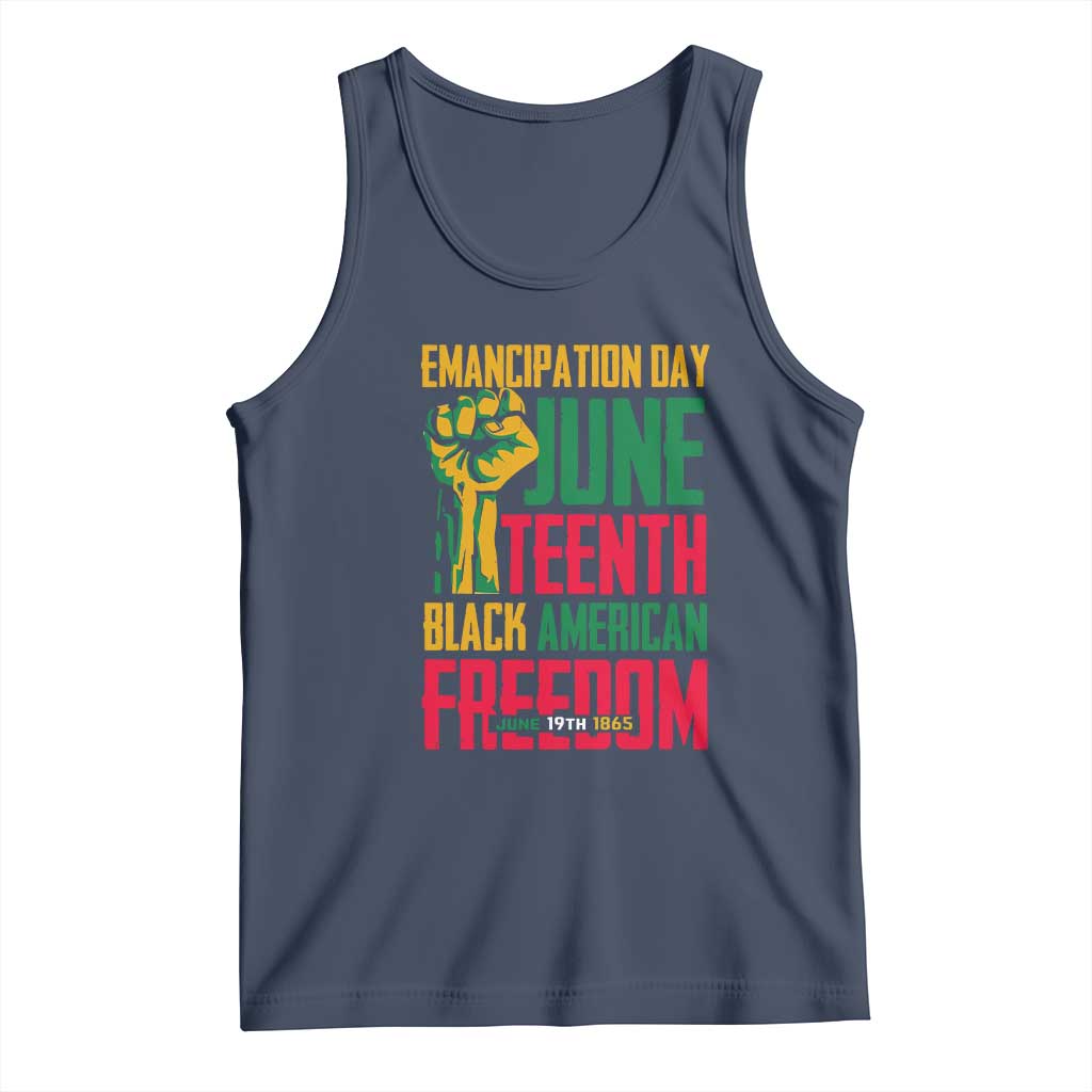 Emancipation Day Tank Top Juneteenth Black American Freedom Since 1865 TS01 Navy Print Your Wear