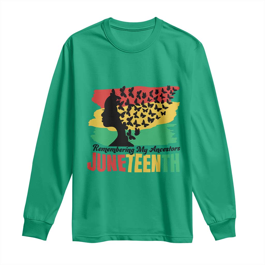 Juneteenth 1865 Long Sleeve Shirt Remembering My Ancestors TS01 Irish Green Print Your Wear