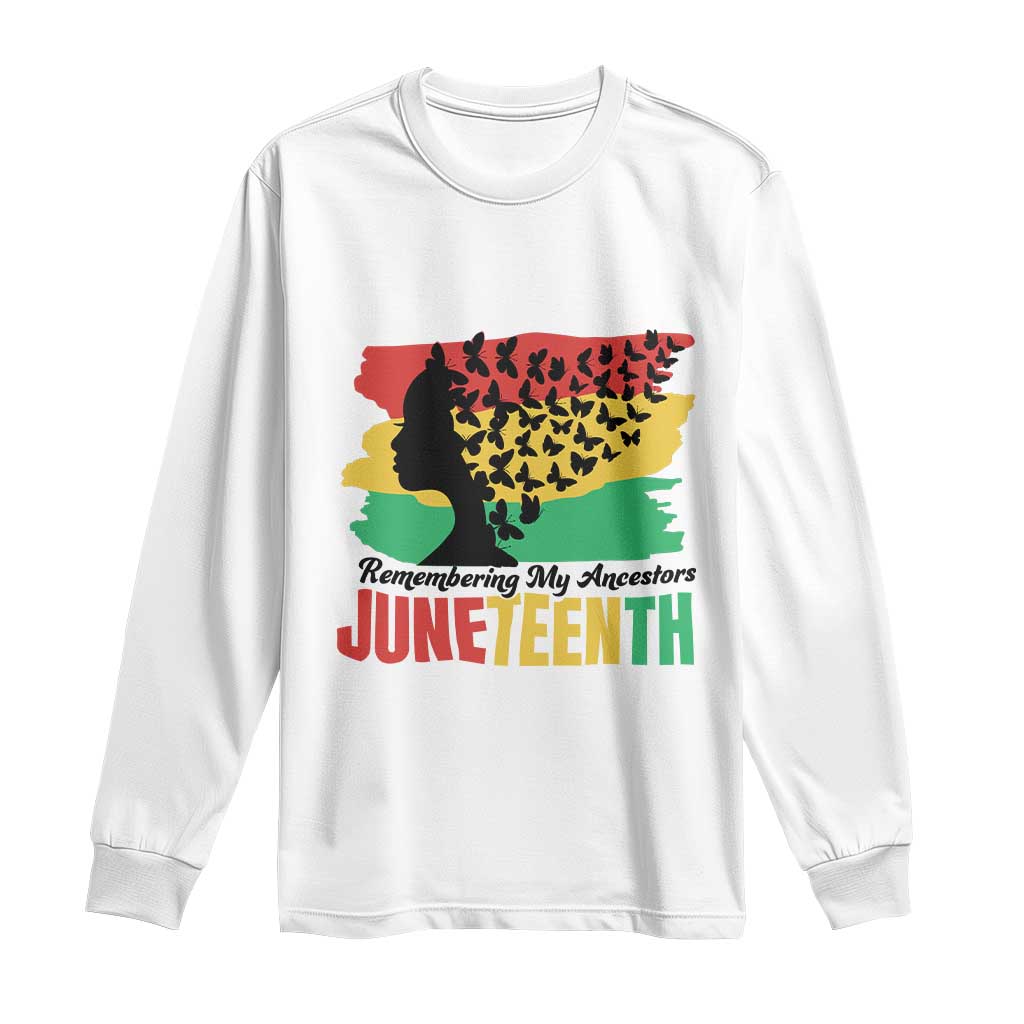 Juneteenth 1865 Long Sleeve Shirt Remembering My Ancestors TS01 White Print Your Wear