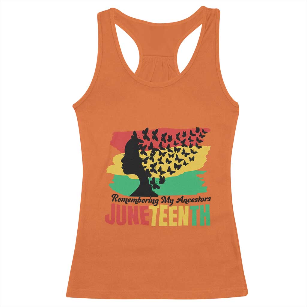 Juneteenth 1865 Racerback Tank Top Remembering My Ancestors TS01 Orange Print Your Wear