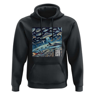 World UFO Day July 2nd They're Here Hoodie TS01 Black Print Your Wear
