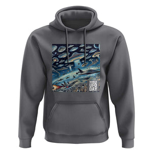 World UFO Day July 2nd They're Here Hoodie TS01 Charcoal Print Your Wear