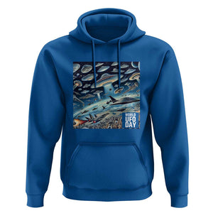 World UFO Day July 2nd They're Here Hoodie TS01 Royal Blue Print Your Wear