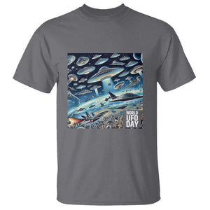 World UFO Day July 2nd They're Here T Shirt TS01 Charcoal Print Your Wear