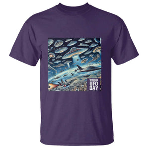 World UFO Day July 2nd They're Here T Shirt TS01 Purple Print Your Wear