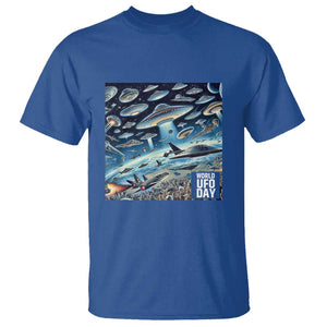 World UFO Day July 2nd They're Here T Shirt TS01 Royal Blue Print Your Wear