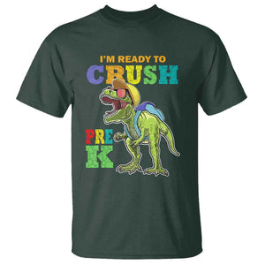 Dinosaur Pre-K T Shirt I'm Ready To Crush Pre-K, 1st Day of School Boy TS01 Dark Forest Green Print Your Wear