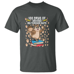 Funny 100 Days of School T Shirt Driving My Teacher Nuts TS01 Dark Heather Print Your Wear