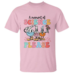 Retro Teacher T Shirt 100 Days of School, A Moment of Science Please TS01 Light Pink Print Your Wear