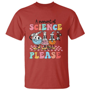 Retro Teacher T Shirt 100 Days of School, A Moment of Science Please TS01 Red Print Your Wear