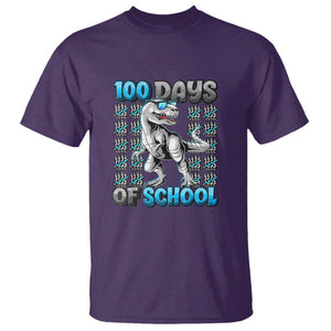 100 Days of School T-Rex T Shirt 100 Days Smarter Celebration TS01 Purple Print Your Wear