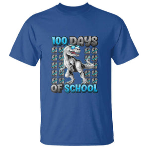 100 Days of School T-Rex T Shirt 100 Days Smarter Celebration TS01 Royal Blue Print Your Wear